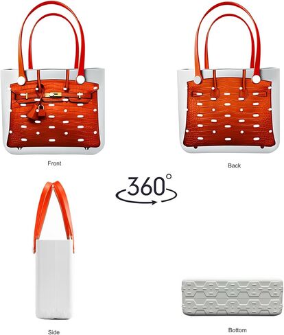 حقيبة حمل الشاطئ المطاطية - حقيبة حمام سباحة EVA مقاومة للماء مع طباعة فاخرة - أساسيات إجازة مقاومة للرمل للسباحة والقوارب - هدية فريدة للنساء in Kuwait