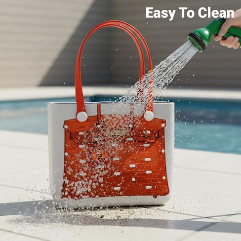 حقيبة حمل الشاطئ المطاطية - حقيبة حمام سباحة EVA مقاومة للماء مع طباعة فاخرة - أساسيات إجازة مقاومة للرمل للسباحة والقوارب - هدية فريدة للنساء in Kuwait