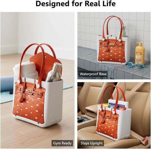 حقيبة حمل الشاطئ المطاطية - حقيبة حمام سباحة EVA مقاومة للماء مع طباعة فاخرة - أساسيات إجازة مقاومة للرمل للسباحة والقوارب - هدية فريدة للنساء in Kuwait