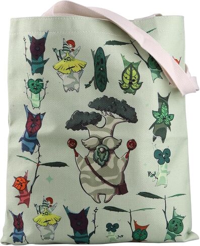 حقيبة تسوق ZJXHPO Gamer من Korok Plant قابلة لإعادة الاستخدام، حقيبة تسوق Korok Dad، هدية اللاعب (حقيبة خضراء) in Kuwait