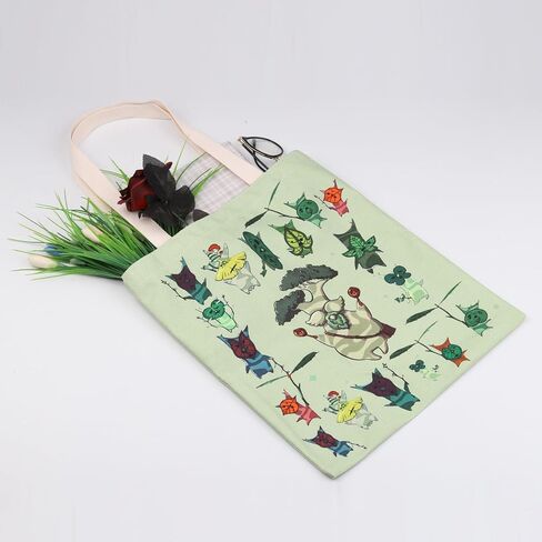 حقيبة تسوق ZJXHPO Gamer من Korok Plant قابلة لإعادة الاستخدام، حقيبة تسوق Korok Dad، هدية اللاعب (حقيبة خضراء) in Kuwait