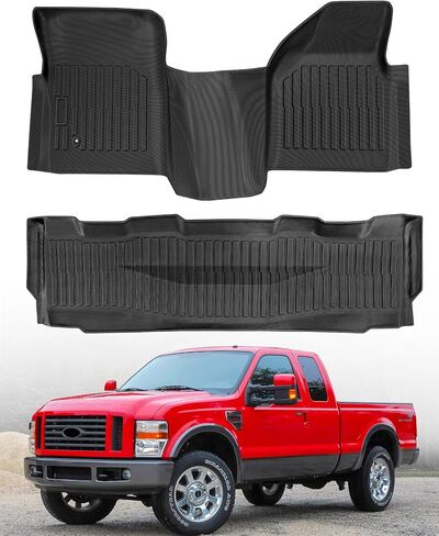 Floor Mats for Ford F250/F350/F450/F550: Crew Cab 2008 2009 2010 Bench Seat (NOT fit Trucks with Front Center Console) All Weather TPE Car Accessories Automotive for Ford Pickup Truck, 3PCS Liners in Saudi Arabia