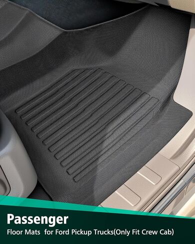Floor Mats for Ford F250/F350/F450/F550: Crew Cab 2008 2009 2010 Bench Seat (NOT fit Trucks with Front Center Console) All Weather TPE Car Accessories Automotive for Ford Pickup Truck, 3PCS Liners in Saudi Arabia