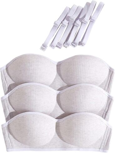 OYOANGLE Girl's Training Bras Padded Bralette with Adjustable Detachable Strap Strapless Bandeau Bra in Saudi Arabia