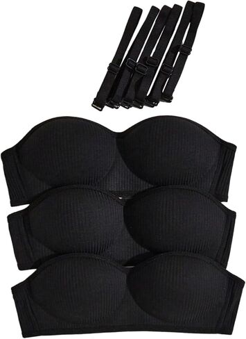 OYOANGLE Girl's Training Bras Padded Bralette with Adjustable Detachable Strap Strapless Bandeau Bra in Saudi Arabia