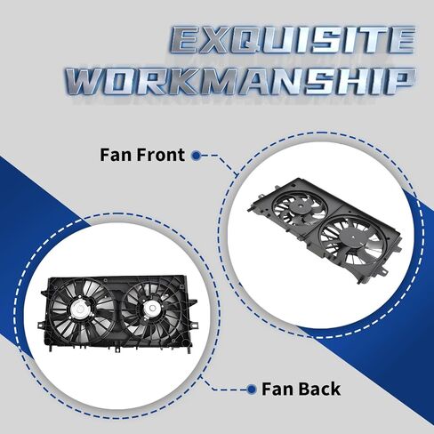 Engine Radiator Cooling Fan Assembly Compatible with Impala Monte Carlo Lacrosse 2006-2011 V6 3.5L 3.6L 3.9L Replace 89018690 89018691 GM3115187 Dual Radiator Fans with Shroud in Saudi Arabia