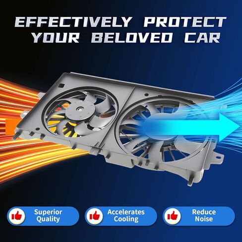 Engine Radiator Cooling Fan Assembly Compatible with Impala Monte Carlo Lacrosse 2006-2011 V6 3.5L 3.6L 3.9L Replace 89018690 89018691 GM3115187 Dual Radiator Fans with Shroud in Saudi Arabia