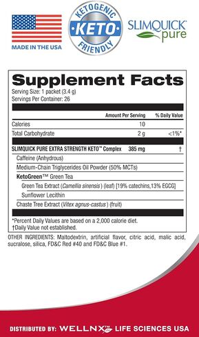 Slimquick Pure 3x مزيج مشروب التوت المختلط ذو القوة الإضافية للنساء للمساعدة في تحقيق أهداف الوزن، ويساعد على التمثيل الغذائي، ويحافظ على الامتلاء لفترة أطول مع الشاي الأخضر، والكافيين، وشجرة العفة، ومستخلص الروديولا - 26 قطعة in Saudi Arabia