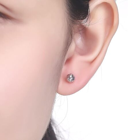 950 البلاتين أقراط الماس قطع 5mm الكرة المستديرة ترصيع لذيذ الأبيض الذهب القرط مجوهرات الزفاف حفلة عيد ميلاد للنساء زوجة سيدة PT091327 in Saudi Arabia