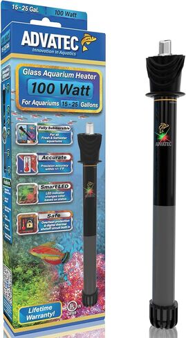 سخانات أحواض السمك الزجاجية مع نظام التحكم في درجة الحرارة LED المتقدم - لأحواض السمك العذبة والمياه المالحة (200 واط / 50-70 جالون) in Kuwait