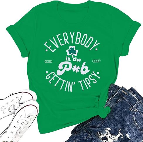 Womens St Patrick's Day Shirts Shamrocks and Shenanigans Shirt Everybody in The Pub Lucky Tshirt Irish Tee Tops in Saudi Arabia