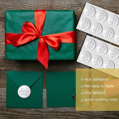 200 Pieces Envelope Embossed Sticker 're Invited Wedding Round Embossed Foil Seals Embossed Aluminum Foil Sticker Seal are Invited Stickers for Envelopes Invitations Present Decoration (Silver) in Saudi Arabia