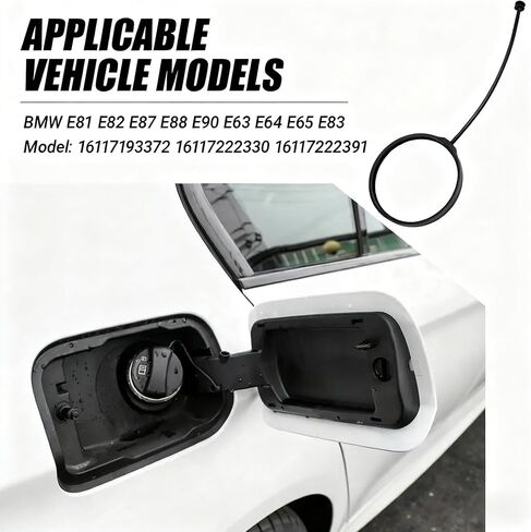 Fuel Tank Cap Band Cord Tether Ring Compatible with BMW X1 X3 X5 X6 X7 1 3 5 7 Series OEM#16117193372 16117222330 16117222391 For Fuel Tank Cap Securing in Kuwait