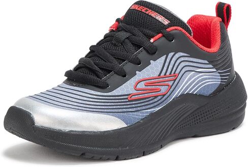SKECHERS Kids Boys Microspec Advance - Revconix Sneaker, Black/Silver, 12 Little Kid in Saudi Arabia