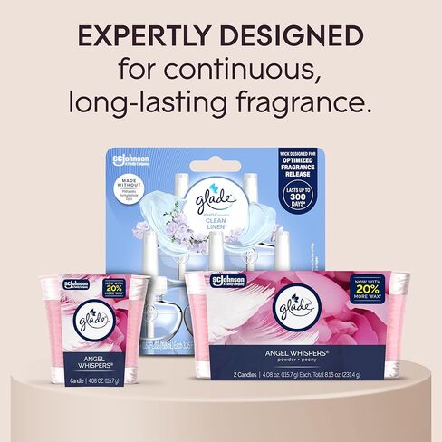 Glade 1-Wick Scented Candle Jar, Angel Whispers, Air Freshener Infused with Essential Oils, 4.08 Oz, 3 Count in Saudi Arabia