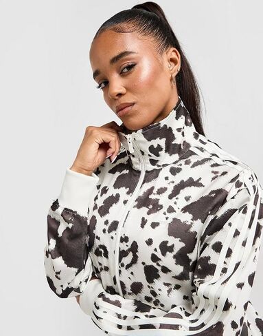 adidas ORIGINALS WOMEN'S SATIN LOOSE FIT TRACK JACKET, Multicolor/Off White, SMALL in Saudi Arabia