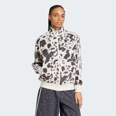 adidas ORIGINALS WOMEN'S SATIN LOOSE FIT TRACK JACKET, Multicolor/Off White, SMALL in Saudi Arabia