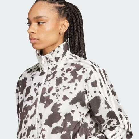 adidas ORIGINALS WOMEN'S SATIN LOOSE FIT TRACK JACKET, Multicolor/Off White, SMALL in Saudi Arabia