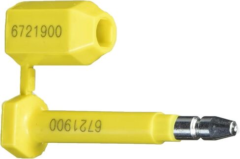 ZWY Bolt Seal ختم الشحن مع طباعة ترقيم تدريجي لحاويات البضائع ومقطورات الشاحنات، أختام حاويات البضائع باللون الأصفر 100 قطعة in Saudi Arabia