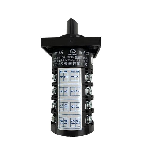 Rotary Switch HZ5B-20/4 Electric Three Positions 16 Terminals Cam Changeover Switch 20A 4 Poles in Saudi Arabia