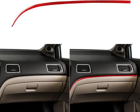 Real Premium 3K Carbon Fiber car Driver Side Dashboard Kit Frame Cover Sticker Trim Decoration Compatible with Honda Civic 9 Coupe Sedan 2013 2014 2015 Car Interior Accessories -A 4pcs Red in Saudi Arabia