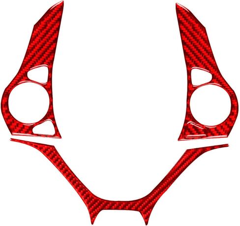 Real Premium 3K Carbon Fiber car Driver Side Dashboard Kit Frame Cover Sticker Trim Decoration Compatible with Honda Civic 9 Coupe Sedan 2013 2014 2015 Car Interior Accessories -A 4pcs Red in Saudi Arabia