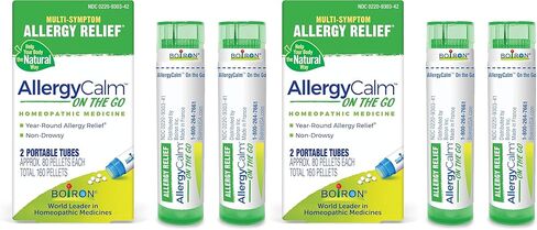 Boiron AllergyCalm On the Go for Relief from Allergy and Hay Fever Symptoms of Sneezing, Runny Nose, and Itchy Eyes or Throat - 2 Count ( 160 Pellets) in Saudi Arabia