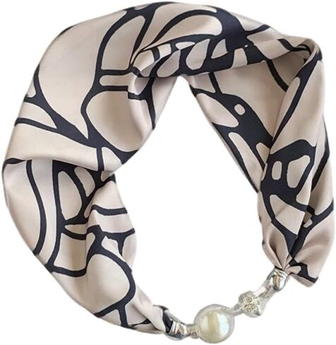 First Choose Silk Felling Magnetic Buckle with Rhinestone Small Neckerchief Clavicle Collar Headpiece Pendant Scarf for Women in Saudi Arabia