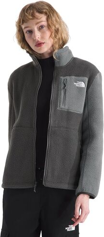 The North Face Women's Yumiori Full Zip Jacket - Lightweight Fleece Coat with Embroidered Logo, Secure Zip Pockets, White Dune/Desert Stone/Metal Pink, X-Large in Saudi Arabia