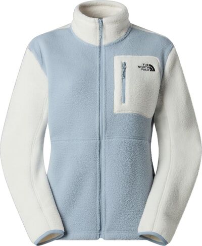 The North Face Women's Yumiori Full Zip Jacket - Lightweight Fleece Coat with Embroidered Logo, Secure Zip Pockets, White Dune/Desert Stone/Metal Pink, X-Large in Saudi Arabia