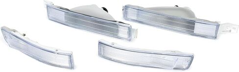 KUAFU Bumper Turn Signal Light Compatible with 1990-1994 Lexus LS400 Halogen Fog Lamps Bumper Turn Signal Assembly W/Bulbs Driver & Passenger Side (Clear Lens) in Saudi Arabia
