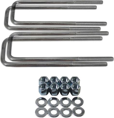 Rear Leaf Spring Axle U-Bolt Kit 2.5" Wide Leaf Springs 13.5" Long, Square U-Bolts with Hardware in Saudi Arabia