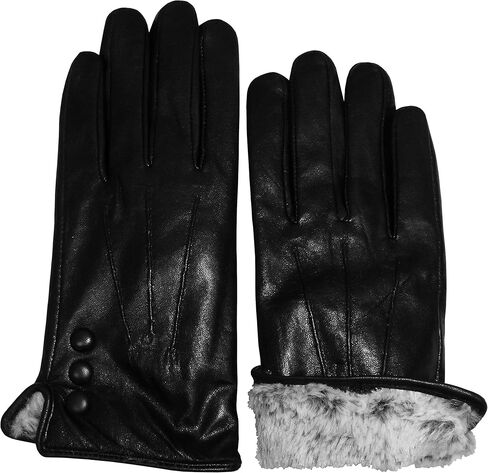 N'Ice Caps Womens Genuine Kid Leather Gloves with Plush Lining in Saudi Arabia