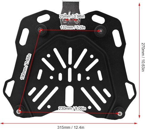 Bike Plate Tail Box Quick Release Base, Motorcycle Rear Tail Box Base Top Case Mounting Plate, Stamping Bottom Motorcycle Rack for 45L Trunk in Saudi Arabia