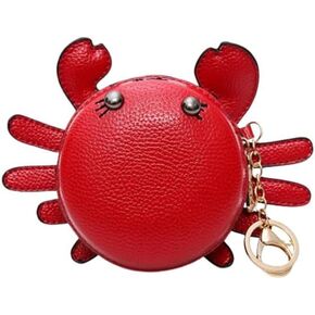 Leheybia 1 قطعة محفظة سرطان البحر عملة محفظة سرطان البحر الحيوان الكرتون تغيير الحقيبة لطيف محفظة جلدية الجدة عملة محفظة مضحك عملة محفظة للنساء (الأحمر) in Kuwait