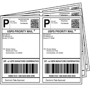 ملصقات شحن ذاتية اللصق نصف ورقة من LabelMore مقاس 8.5 بوصة × 5.5 بوصة لطابعات الليزر وطابعات الحبر - زاوية مستديرة - 1000 ملصق - ملصقات شحن 2 لكل ورقة in Kuwait