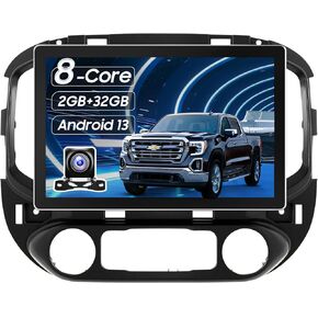 ترقية راديو ستيريو للسيارة لسيارة Chevy Colorado GMC Canyon 2015 2016 2017 2018، 11.5 بوصة Android 13 2+32GB CarPlay اللاسلكي وAndroid Auto/التحكم الصوتي/GPS/Bluetooth 5.0/WiFi/1080P الكاميرا الخلفية in Kuwait