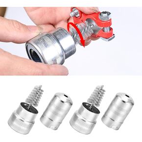 2PCS Car Battery Terminal Cleaning Brush, Metal Vehicle Battery Post Cleaner Bristle Tool, Derusting Auto Battery Washer Brush Accessories, Universal for SUV, Truck, RV, Boat (2PCS) in Kuwait