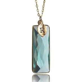 Susabella Aquamarine Necklace, March Birthstone Jewelry, Gold or Silver, Gift for Her, Birthday Present in Kuwait