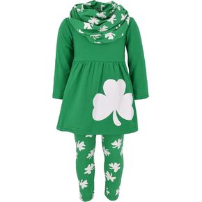 فريدة من نوعها Baby Girls Kids Toddler 3pc مجموعة طويلة الأكمام الطويلة ناعمة تونك تونك أعلى طماق ووشاح in Kuwait