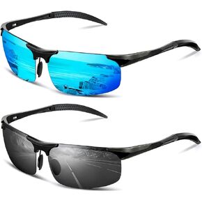 نظارات شمسية مستقطبة رياضية نصف إطار مقاس XXL للرجال، مقاومة للخدش/مياه البحر/عدسة كارهة للزيوت، هيكل Al-Mg متين in Kuwait