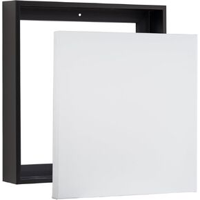 حزمة قيمة من قماش Pixy مكونة من 32 × 32 قماشًا ممتدًا بعمق 1-1/4 (1.25) بوصة وإطار عائم للوحاتك/الأعمال الفنية/فن الحائط/ديكور الحائط (أسود، 32 × 32 بوصة، مربع) in Kuwait