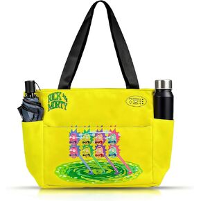 OtRainbow Rick and Morty Tote Bag for Women&Men,Multi-purpose Travel Tote with Front Pockets,Perfect for School,Work, Travel in Saudi Arabia