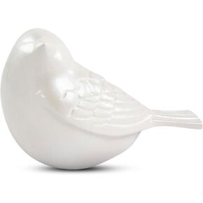 جرة صغيرة للرماد من OneWorld Memorials Songbird Bronze Memorial - جرة تذكار صغيرة جدًا - تحمل ما يصل إلى 5 بوصات مكعبة من الرماد - تذكارات حرق الجثث باللون الأبيض اللؤلؤي للرماد in Kuwait