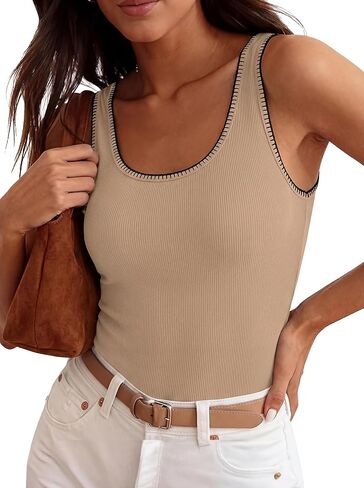 BTFBM Sleeveless Tops for Women 2026 Summer Scoop Neck Tank Stitch Ribbed Knit Sweater Vest Casual Beach Vacation Outfit in Saudi Arabia