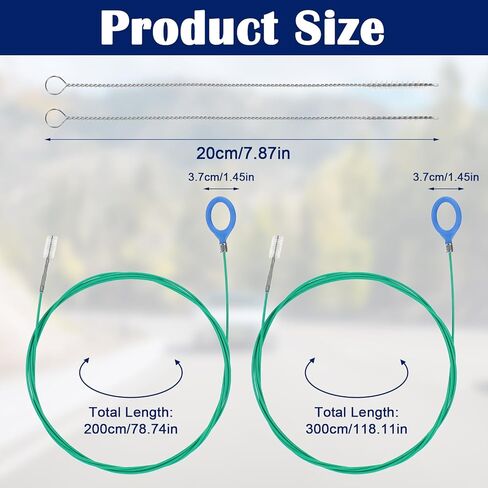 2 Sets Sunroof Drain Cleaning Tool, 78 Inch+118Inch Long Pipe Cleaner Roof Snake Tool for Car Cleaning, Tube Brush, Rain Gutter in Saudi Arabia