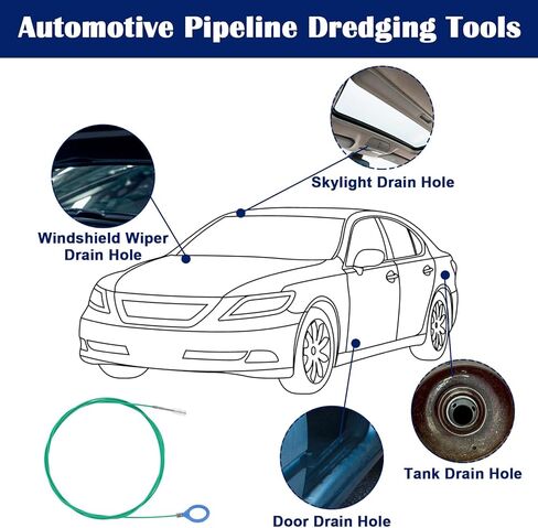 2 Sets Sunroof Drain Cleaning Tool, 78 Inch+118Inch Long Pipe Cleaner Roof Snake Tool for Car Cleaning, Tube Brush, Rain Gutter in Saudi Arabia