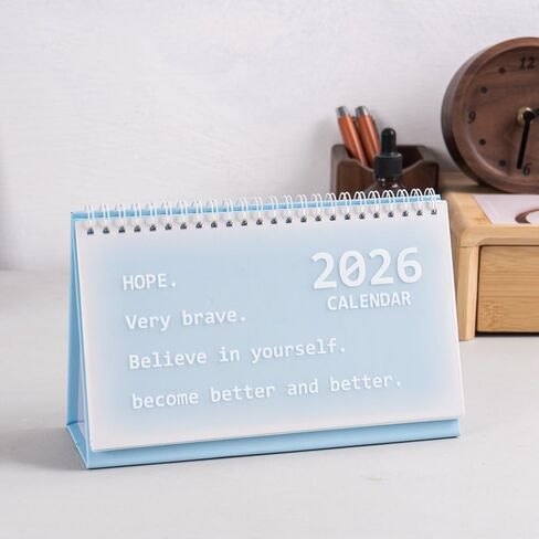 2026 Desk Calendar with Inspirational Quotes, Monthly Planner with To - Do List & Goals, Cute Gradient Desktop Calendar for Home Office School (pink) in Saudi Arabia