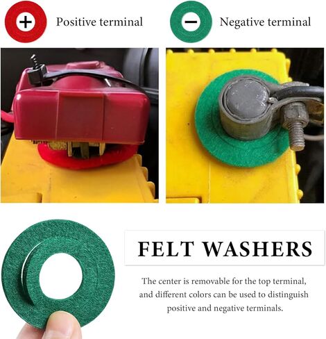 Battery Terminal Cleaner Kit, 2 Terminal Cleaning Brushes with 12 Anti-Corrosion Washers, Automotive Battery Wire Brush Tool Universal Accessories for Car Truck Marine Boat in Saudi Arabia