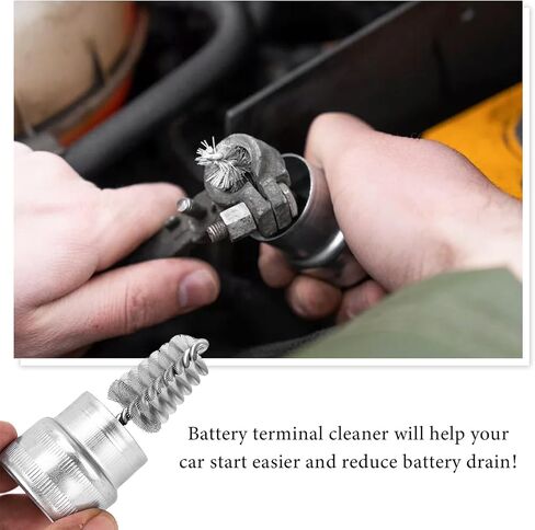 Battery Terminal Cleaner Kit, 2 Terminal Cleaning Brushes with 12 Anti-Corrosion Washers, Automotive Battery Wire Brush Tool Universal Accessories for Car Truck Marine Boat in Saudi Arabia